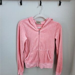 Juicy couture pink zip up velour jacket